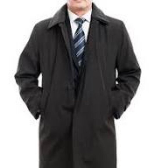 Trenchcoat with removeable Thinsulate liner Mens 46 reg Black - Picture 1 of 7